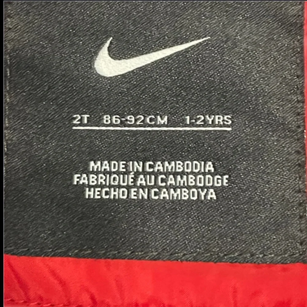 Nike Red and Black Fleece Lined Jacket with Hood